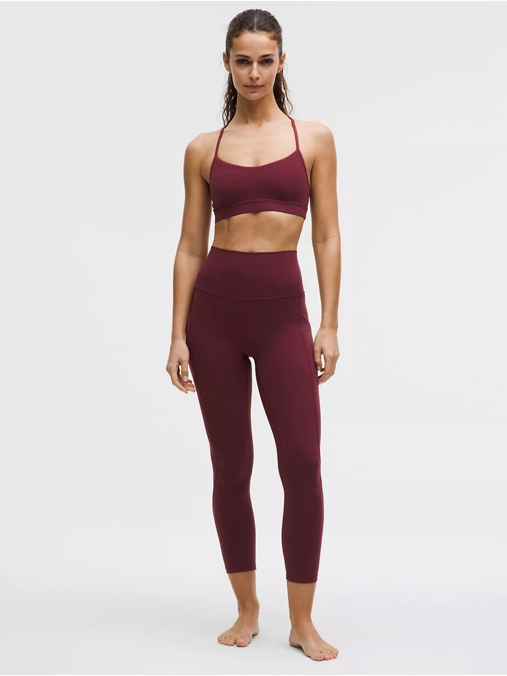 lululemon Athletica Women’s Deep Burgundy High-Waist Leggings